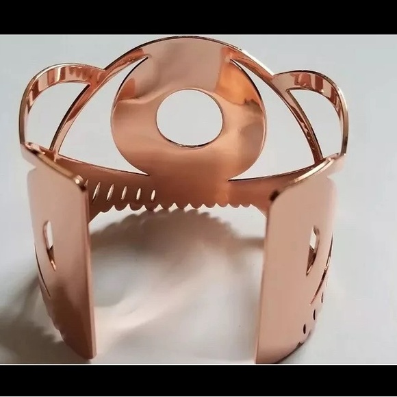 vintage KENZO WORLD BANGLE CUFF BRACELET *Rose Gold Style* Cool Designer Jewelry - Picture 2 of 3